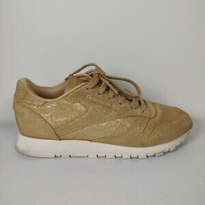 Reebok Classic leather shimmer Limited Edition glitter glam sneakers womens 6.5